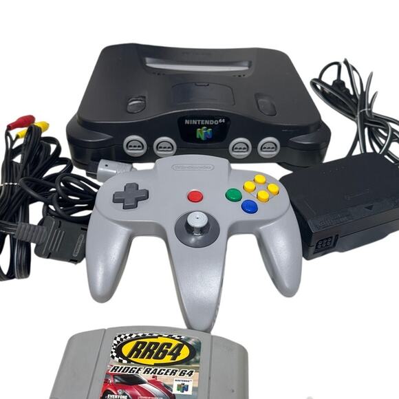 Nintendo 64 Console Bundle WORKS w/ Ridge Racer Game, Controller, Cords, Manual - Picture 1 of 12